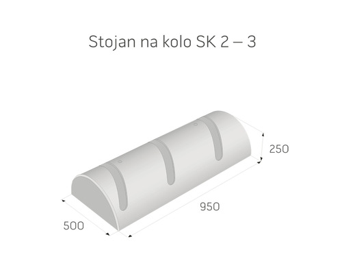 Stojan na bicykel SK 2-3 s rozmermi
