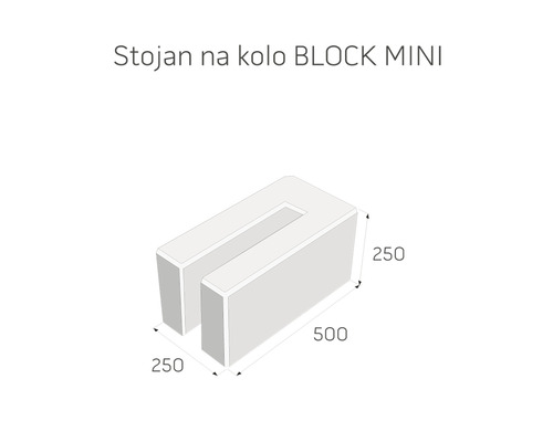 Stojan na bicykel Block Mini s rozmermi