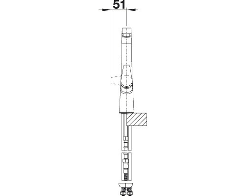Nákres armatúry s rozmerom 51 milimetrov