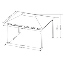 Technický nákres altánku s rozmermi