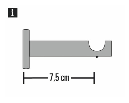 Držiak záclonovej tyče s dĺžkou 7,5 cm