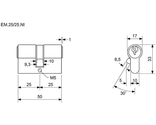 Technický nákres valca s rozmermi