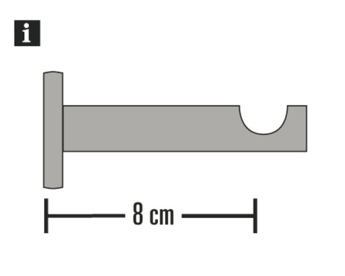 Držiak záclonovej tyče, 8 cm