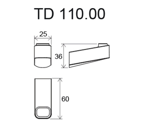 Technický nákres výrobku s rozmermi.