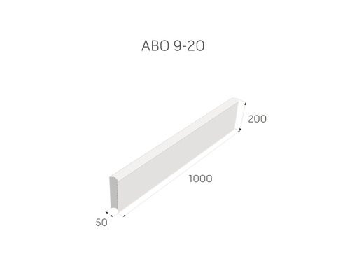 Obrubník s rozmermi
