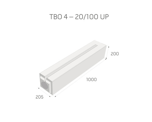 TBO 4 Elektroinštalačný kanál s rozmermi