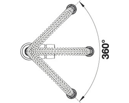 Ilustrácia hadicovej prípojky otočnej o 360 stupňov