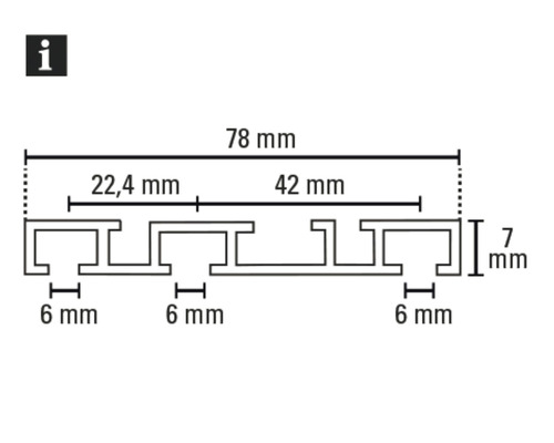Technický nákres profilu s rozmermi