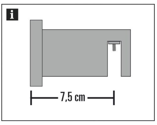 Nákres produktu s mierou 7,5 cm
