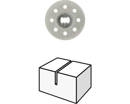 Diamantový rezný kotúč na opracovanie obrobkov so štrbinou