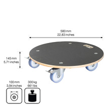 Okrúhle drevené kolieska na nábytok so štyrmi kolieskami a rozmermi