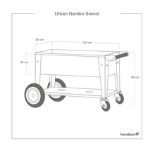Záhradný otočný stolík Urban Garden s rozmermi