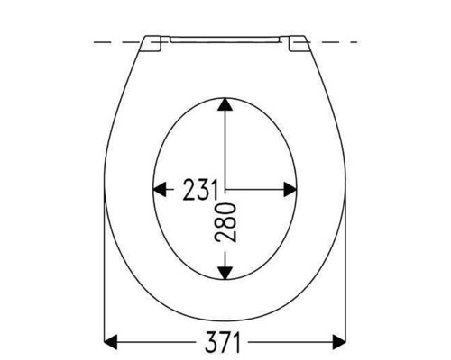 Technický nákres WC sedadla s rozmermi