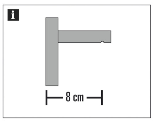 Obrázok držiaka s dĺžkou 8 cm