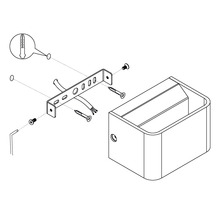 Rozkreslený nákres nástennej lampy s montážnymi prvkami