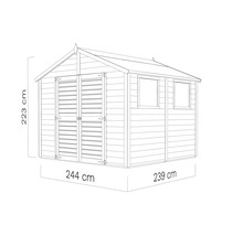Drevený záhradný domček Konsta XL prírodný 244x239 cm-thumb-26
