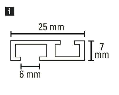 Technický nákres profilu s rozmermi