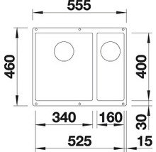 Granitový drez Blanco SUBLINE 340/160-U 460 x 555 mm antracitová 523548