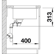 Granitový drez Blanco SUBLINE 340/160-U 460 x 555 mm antracitová 523548