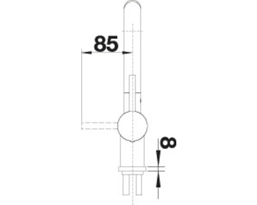 Technický nákres armatúry s rozmermi