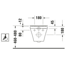 Závesné WC set DURAVIT DuraStyle Vital otvorený splachovací kruh 2559090000