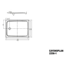 Technický nákres sprchovej vaničky s rozmermi