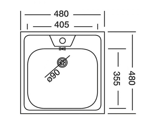 Technický nákres sprchovej vaničky s rozmermi