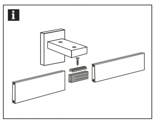 Ilustrácia montáže upevnenia police pomocou skrutky
