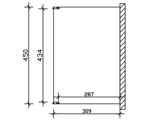 Technický nákres nástennej skrinky s rozmermi