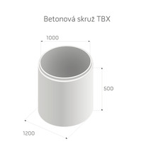 Betónová skruž TBX s rozmermi
