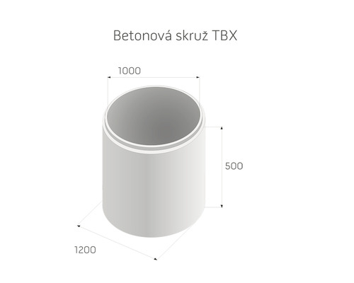 Betónová skruž TBX s rozmermi