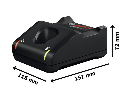 Nabíjačka Bosch s rozmermi 115 x 151 x 72 milimetrov