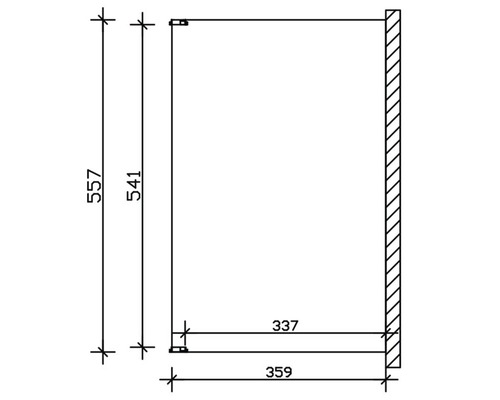 Technický nákres skrine s rozmermi