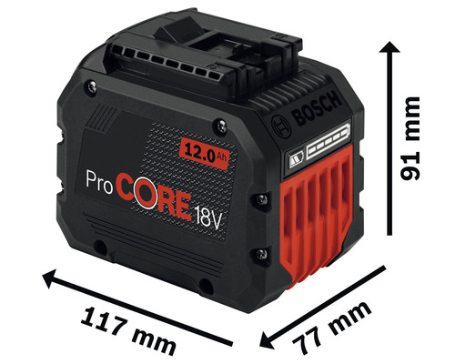 Batéria Bosch ProCORE 18V 12.0Ah s rozmermi