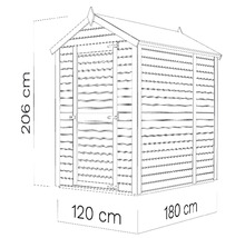 Drevený záhradný domček Alopex Medium prírodný 120x180 cm-thumb-19