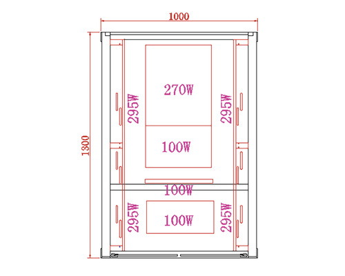 Technický nákres skrine s rozmermi
