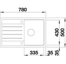 Granitový drez Blanco LEGRA 500 x 780 mm cafe 522206