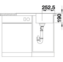 Granitový drez Blanco LEGRA 500 x 780 mm cafe 522206