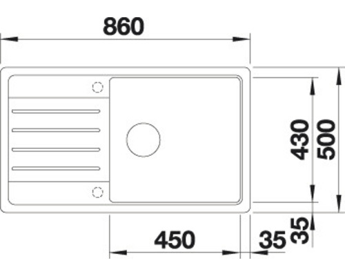 Rozmery drezu: 860 x 500 mm