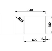 Granitový drez Blanco LEGRA 500 x 860 mm cafe 523331