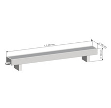 Technický nákres vodného žľabu s rozmermi 1400 mm dĺžka, 180 mm hĺbka a 190 mm výška