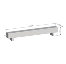 Dlhý kvetináč s rozmermi 1600 mm dĺžka, 180 mm hĺbka a 250 mm výška