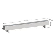 Dlhý kvetináč s rozmermi dĺžka 1800 mm, hĺbka 180 mm a výška 250 mm.