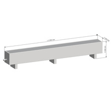 Obdĺžnikový kvetináč, dĺžka 2000 mm, výška 330 mm a hĺbka 230 mm