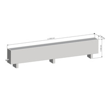 Obrázok kvetináča s dĺžkou 2000 mm, výškou 400 mm a hĺbkou 180 mm s nožičkami