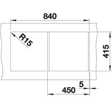 Granitový drez Blanco FAVUM 435 x 860 mm antracitová 524227
