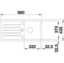 Granitový drez Blanco FAVUM 435 x 860 mm antracitová 524227