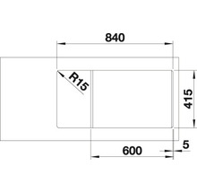 Granitový drez Blanco FAVUM 435 x 860 mm biela 524235