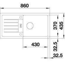 Granitový drez Blanco FAVUM 435 x 860 mm biela 524235