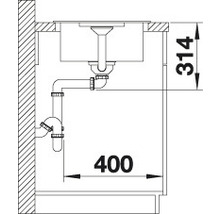 Granitový drez Blanco FAVUM 435 x 860 mm biela 524235